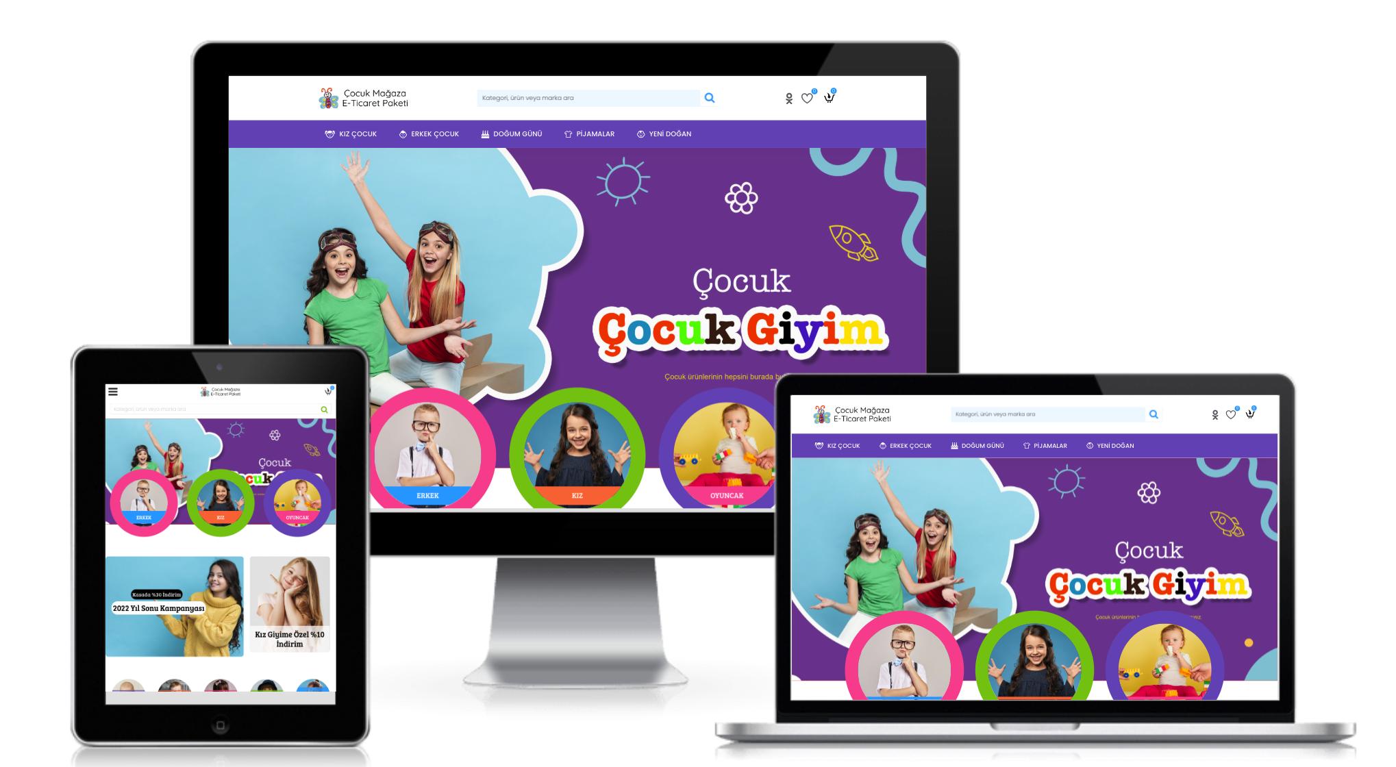 Çocuk Mağaza E-Ticaret Paketi
