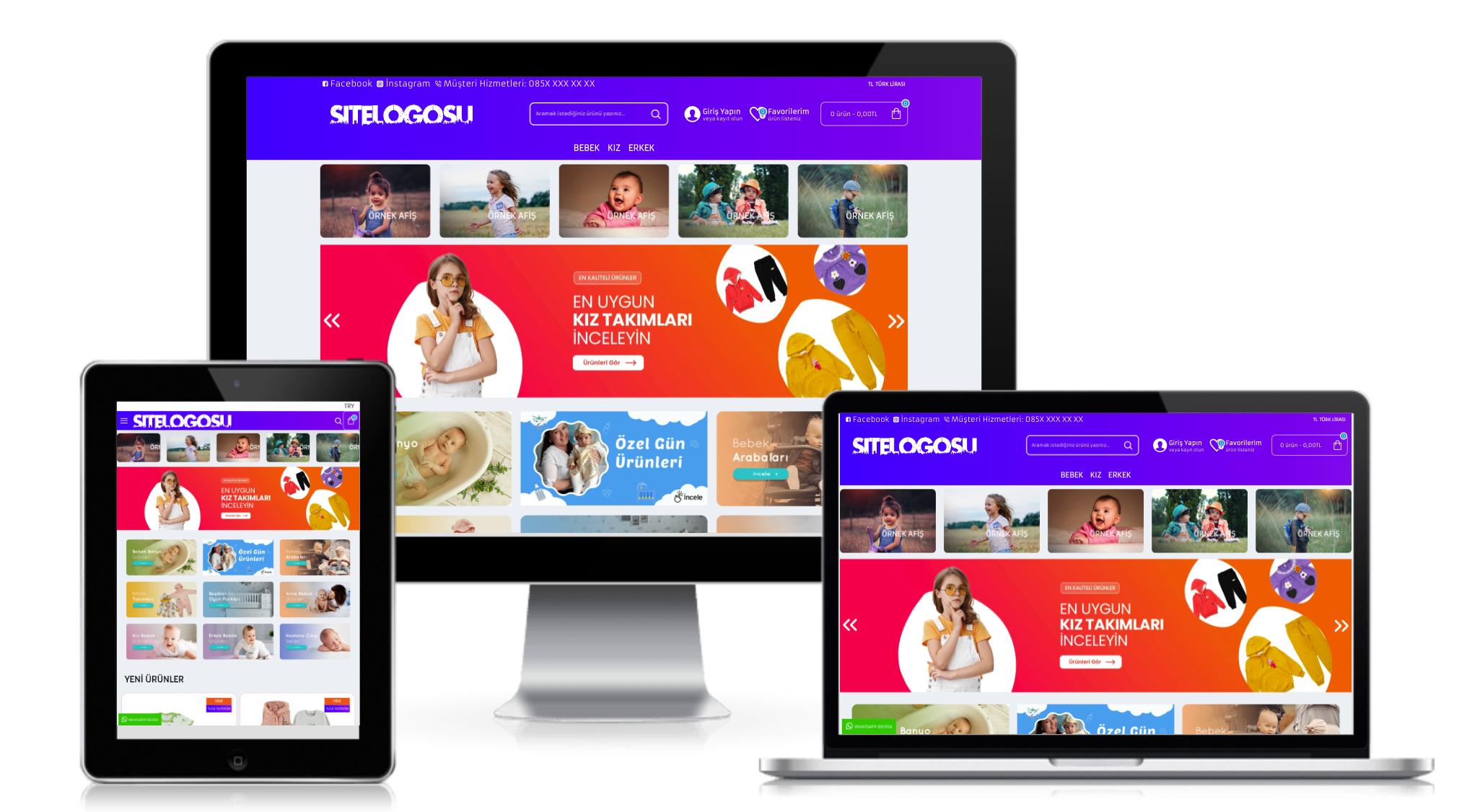 Bebek Çocuk Ürünleri E-Ticaret Paketi v2