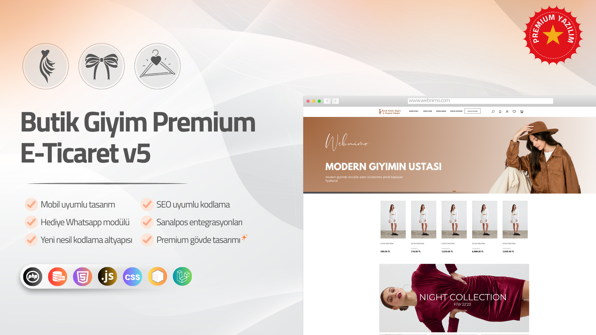 Butik Giyim Premium E-Ticaret v5