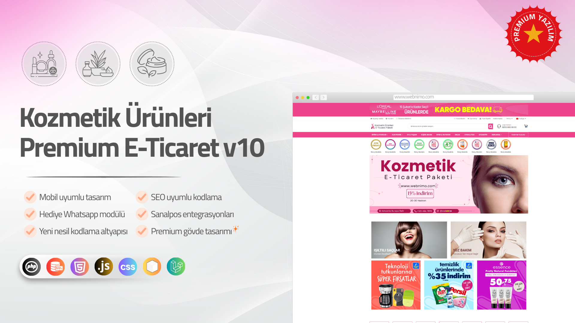 Kozmetik Ürünleri Premium E-Ticaret v10